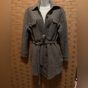Frank & Oak Canadian Made Belted Light Wool Jacket Coat